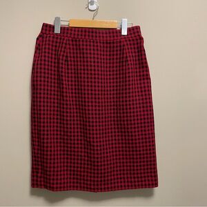 Vintage Braemar Red & Black Plaid Wool Skirt Women’s Size 12